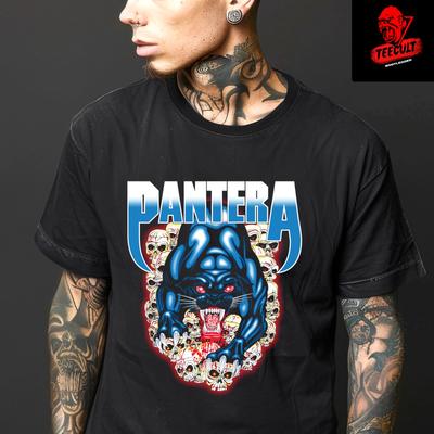 T-shirts Hommes et Femmes Pantera Heavy Metal Rock Band Musique Tee Unisexe Coton