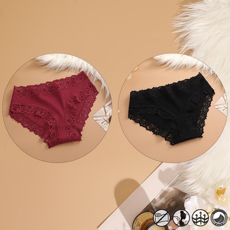 2 Teile/satz Baumwolle Unterwäsche Für Frauen Sexy Spitze Gerippt Floral Thongs Weibliche Atmungsaktive Feste T-back Bikini S-XL Sexy spitze Höschen