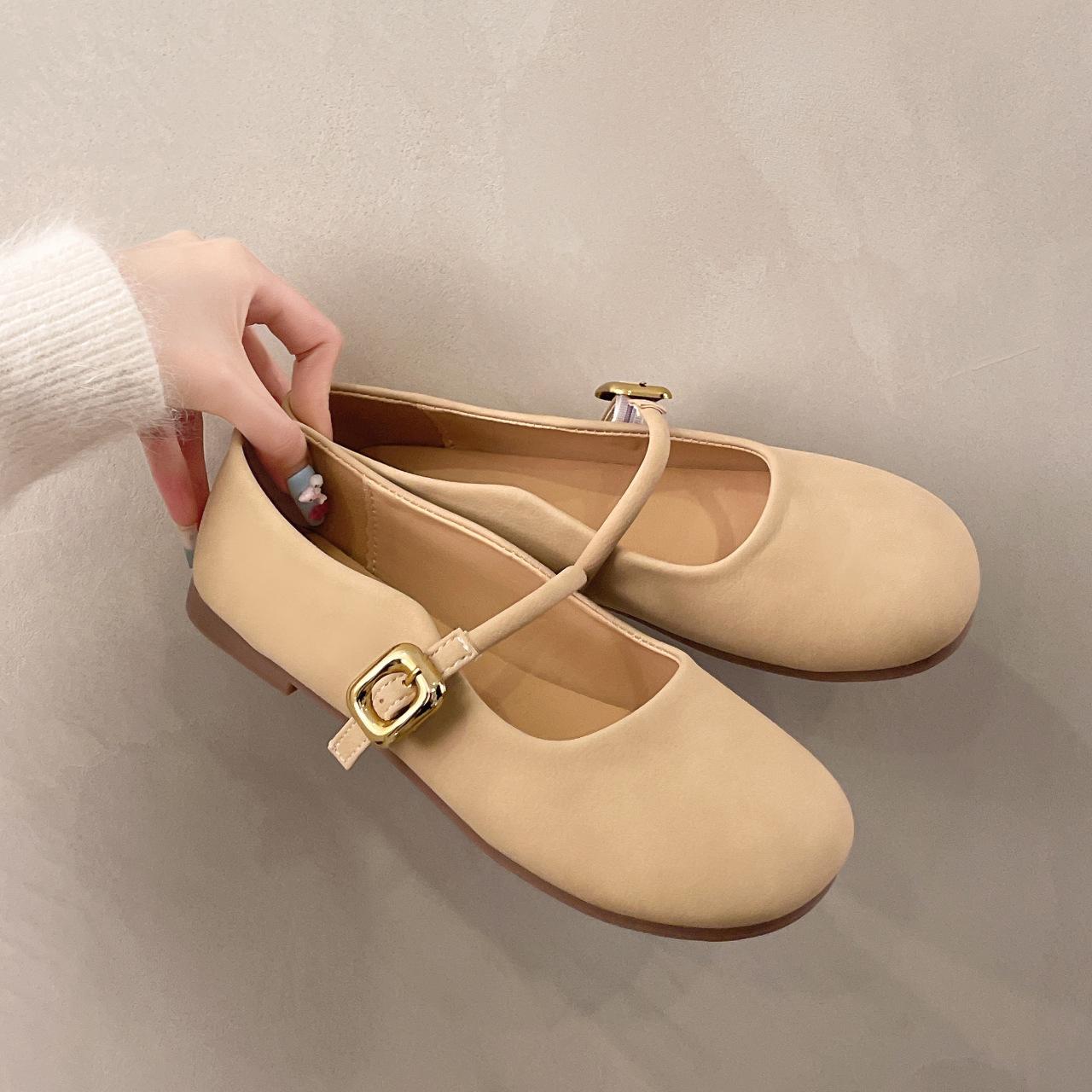 

New shallow buckle one word versatile small fragrant style 2025 Mary Jane single shoes spring Mary Jane single shoes women s French 40 вершковий