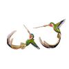 Bohemia Retro Colorful Enamel Animal Hummingbird Stud Earrings for Women Creativity Fashion Personality Dangle Jewelry Accessory