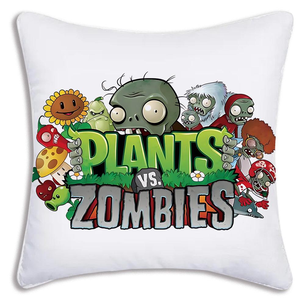 Game For Plantss Vs. Z-Zombies Pillow Covers Cartoon Sofa Decorative Home Double-sided Printing Short Plush Cute Cushion Cover