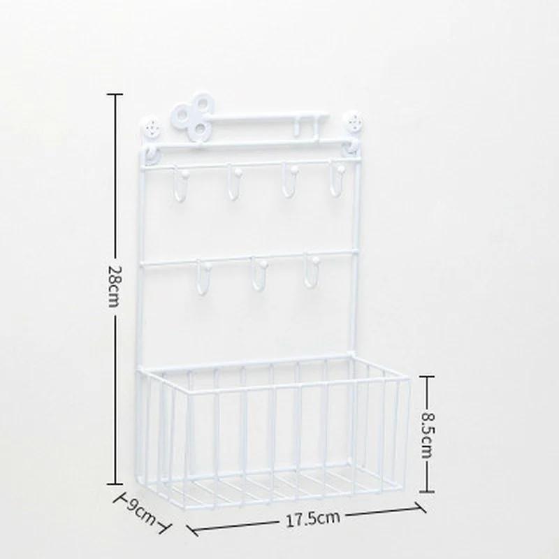 Key Rack Kitchen Storage Basket Metal Key Hook Iron Decorative Wall Hanging Earrings Jewelry Hook Home Decoration Racks