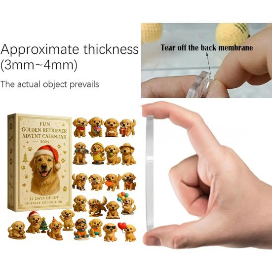 Christmas Advent Calendar Retriever Dog Design 2025 24-Day Countdown Christmas Tree Pendant Festive Ornaments