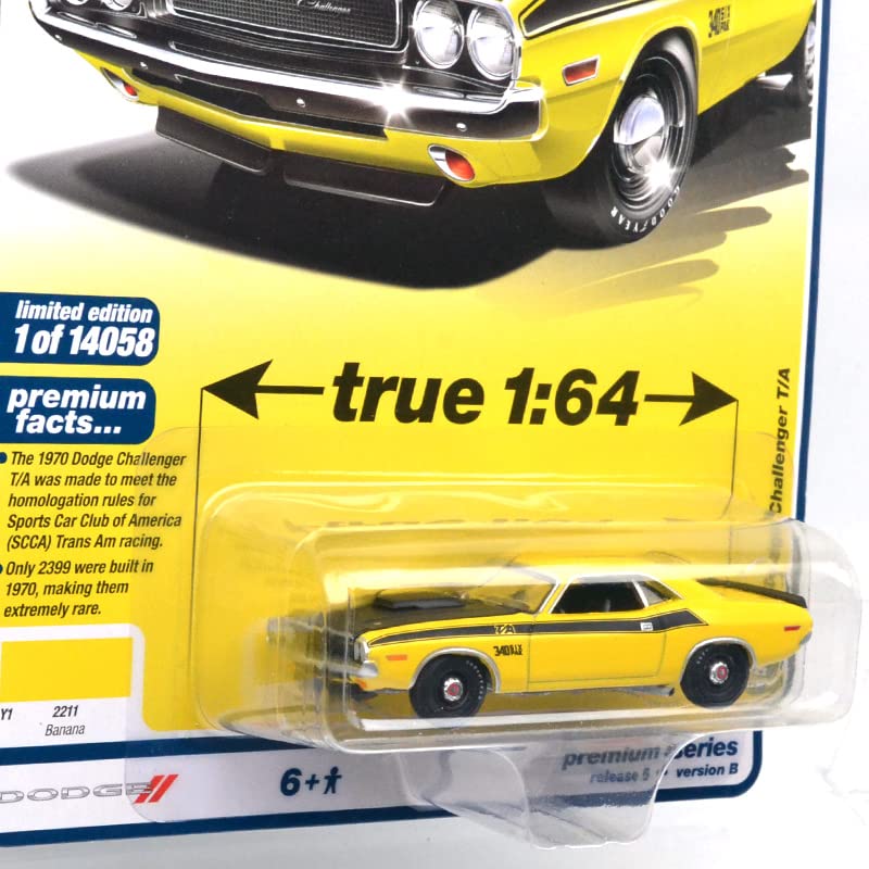 Auto World 1:64 Scale Premium Release "1970 Dodge Challenger T/A (Banana)" Auto World 1:64 Scale Premium Release "1970 Dodge Challenger T/A (Banana)