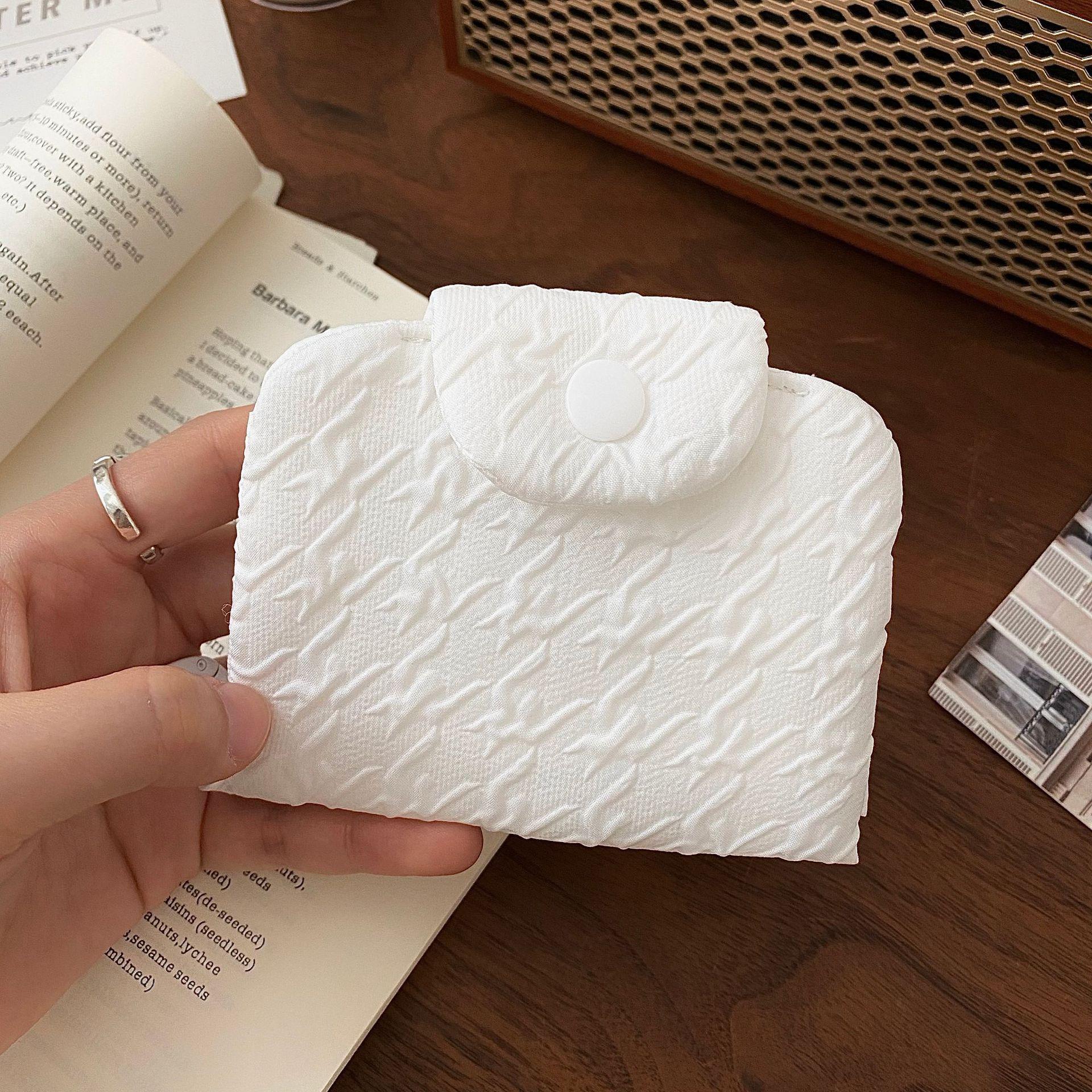 

Женский ретро тканевый плиссированный кошелек для монет: Многослойный держатель для монет, карт и наушников