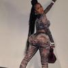 2025 Autumn Women's Sexy Mesh See-Through Print Top & High Waist Casual Pants Set