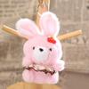 Cute Cherry Bunny Plush Keychain, Small Rabbit Stuffed Animal Pendant for Bag Backpack Purse, Kawaii Cartoon Key Ring Charm, Gift for Girls Women