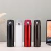 Stainless Steel Unisex Flip-Top Vacuum Thermos Cup - Fashionable & Portable for Outdoors and Business Meetings.