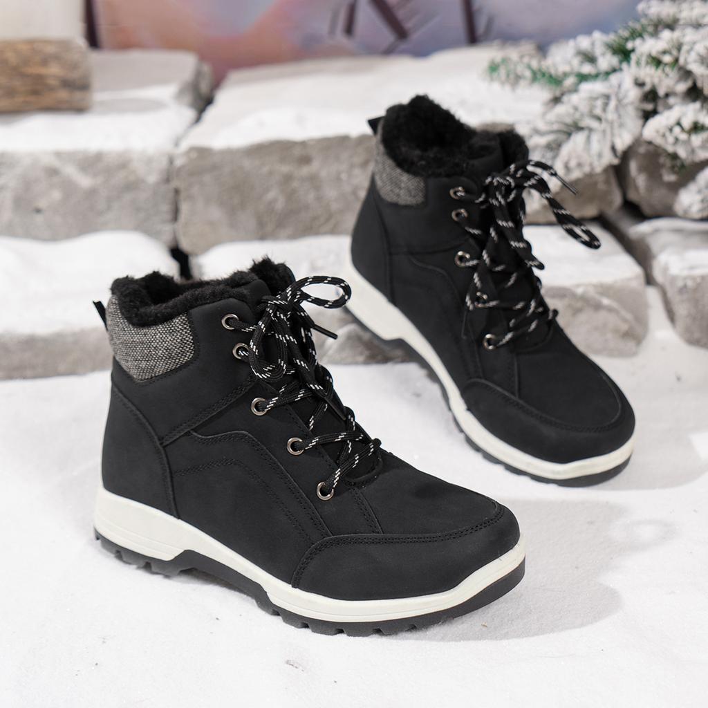 Fashion Platform Women Boots New Winter Outdoor Non-slip High Top Women Sneakers Warm Casual Shoes Lace-up Fashion Woman Platform Boots