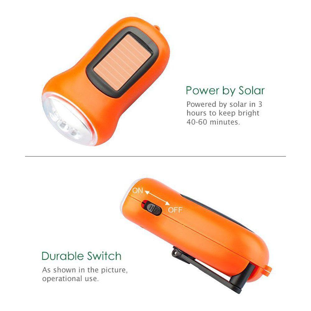 Mobile Super Bright Solar Power LED Torch Hand Crank Flashlight Work Lamp Camping Light