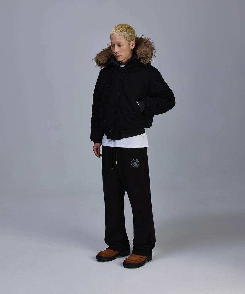 SCALLYWAG Flare Baggy Fleece-Lined Training Pants [Black]