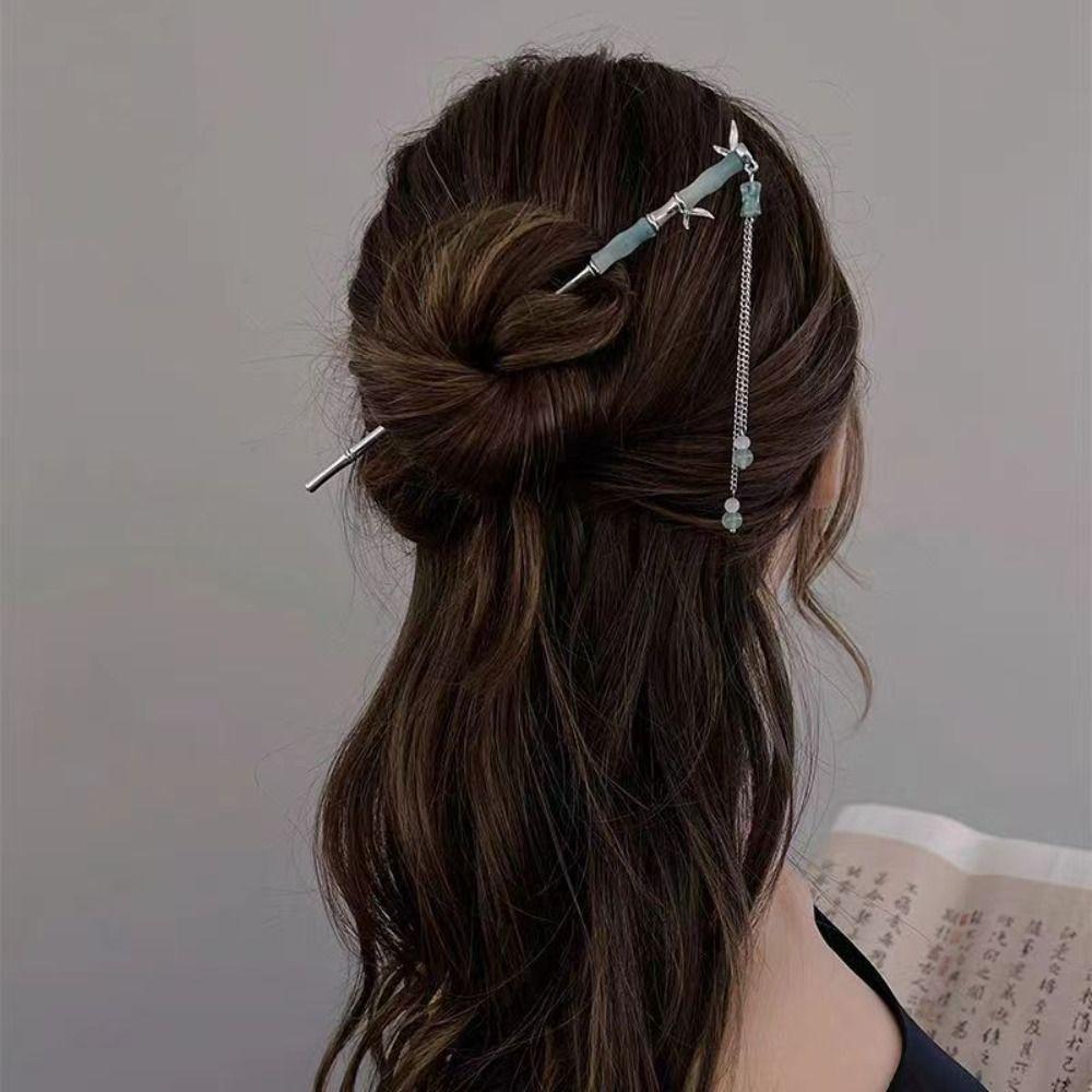 Design-Werkzeug Kopfschmuck Chinesischer Stil Kopfbedeckung Hanfu Haargabel Haarnadel Metall-Haarnadel