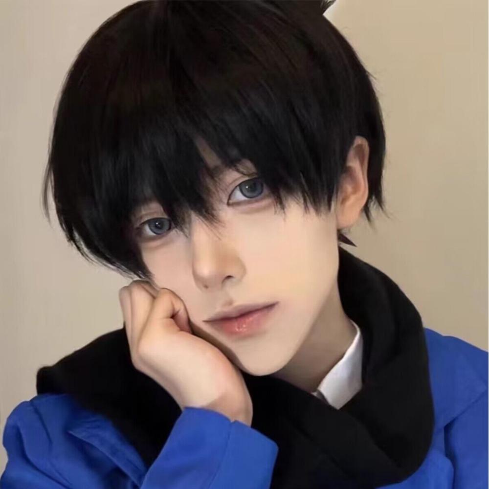 Heat Resistant Anime Men Wigs Synthetic Hair Male Cosplay Wig Full Head Short Straight Wig Party