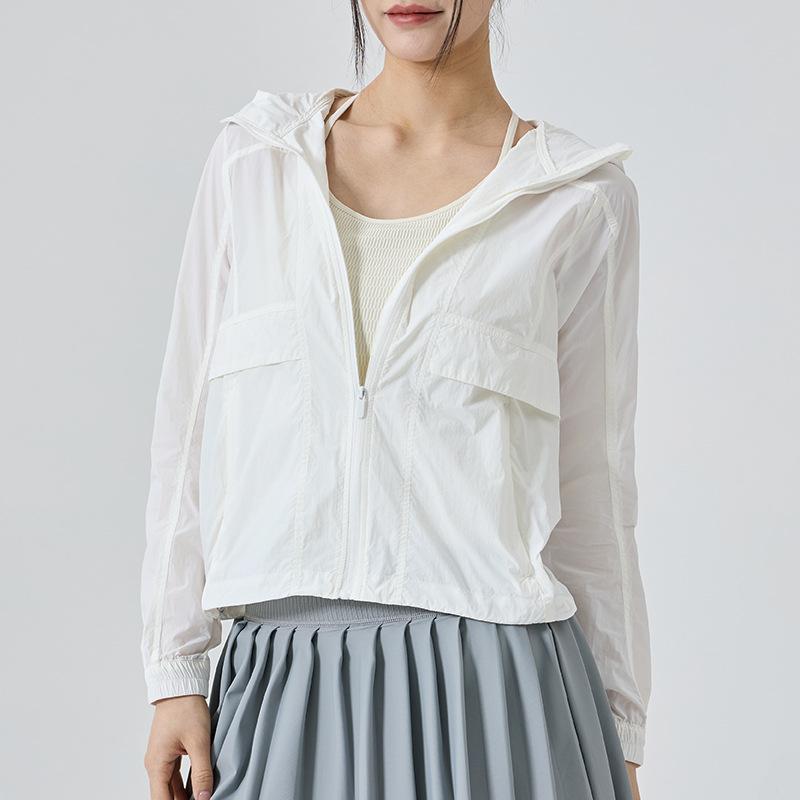 

Summer thin UV protection outdoor cycling skin clothes, cold silk cool breathable sunscreen clothes, hooded sports jacket S чистый белый