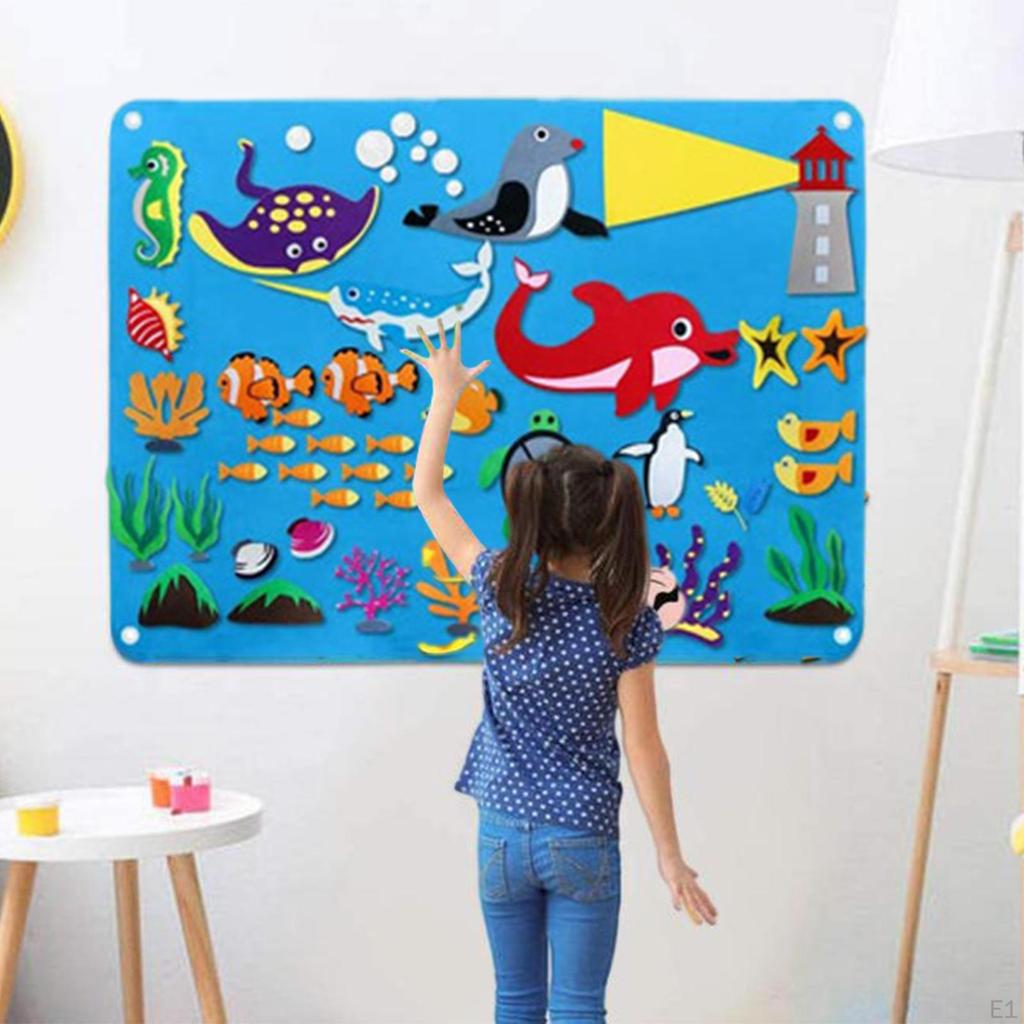 Felt Boards Wall Hanging Cartoon Pattern Story DIY Board Toy