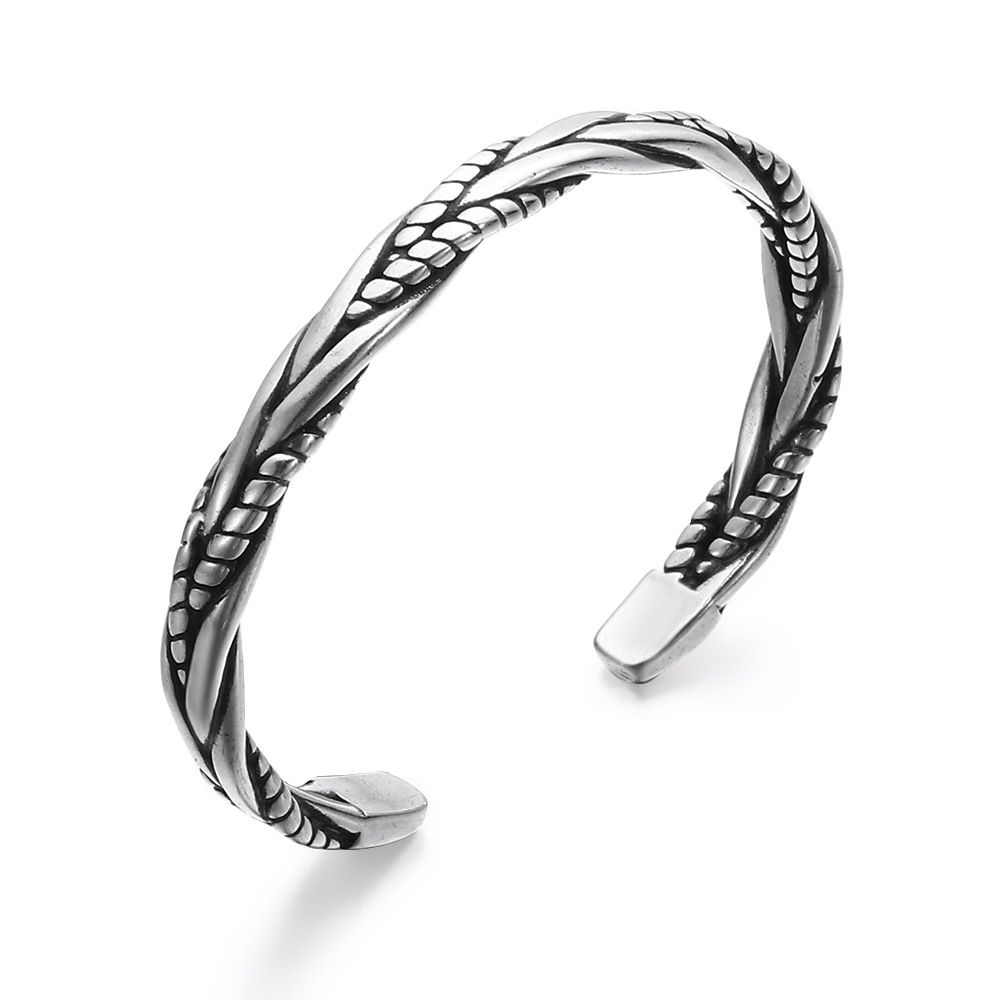 

Новый тайский винтажный плетеный браслет мужской открытый браслет 925 стерлинговое серебро