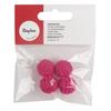 Perles crochetées, 16mm ø, rose oeillet, 4 pces