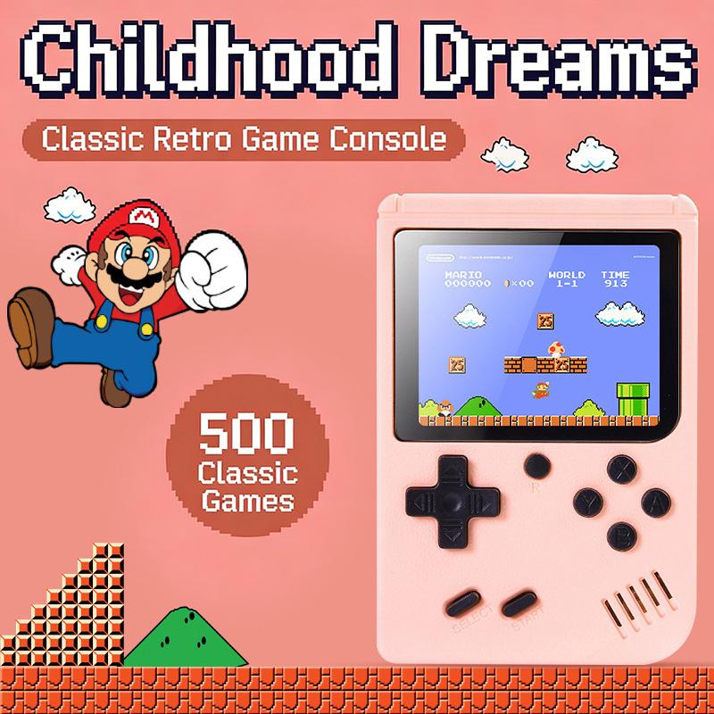 Portable Mini Handheld Video Game Console 8 Bit 3.0 Inch Color Lcd Kids Color Game Player 500 In 1 Games Single Player Version