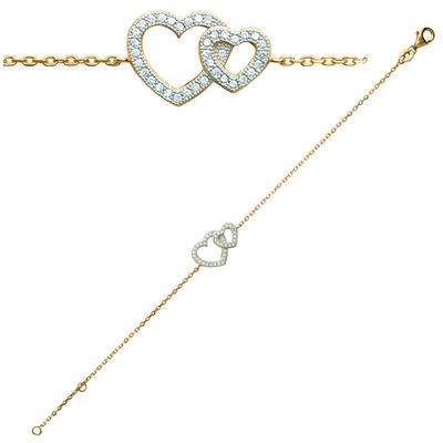 [M3737] - Vergoldetes Armband 'Love' weißgoldfarben - 20x12 mm
