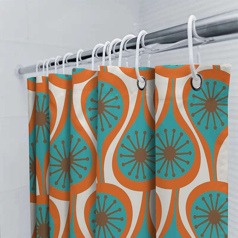 Boho Shower Curtain Abstract Floral Pattern Nature Botanical Art Bathroom Decor Farmhouse Modern Home Textile Accessories