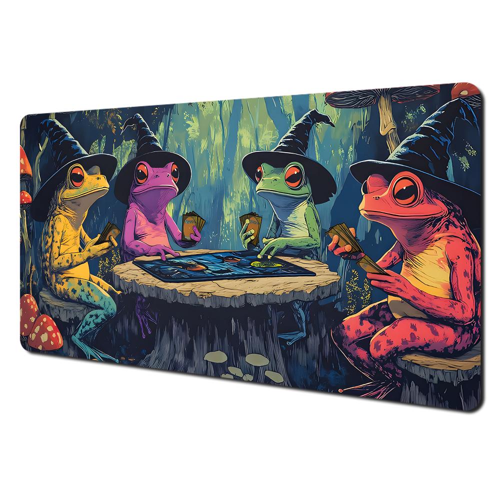 Magic Black Cat And Crystal Ball Mtg Playmat Magic Card Battle Mat 35x60cm Tapete Magic Mtg Nonslip Durable Stitched Edge