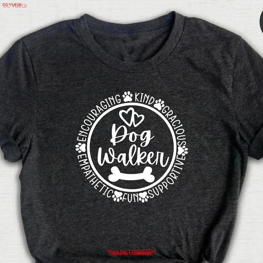 Dog Walker T Shirt Sitter Owner Mom Pet Funny Vintage Unisex Stretched Comfortable Soft Top For Everyday Wear Graphic