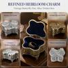Alloy Material Vintage Jewelry Box Footed Base Stemmed Treasure Storage Case  Home Decor
