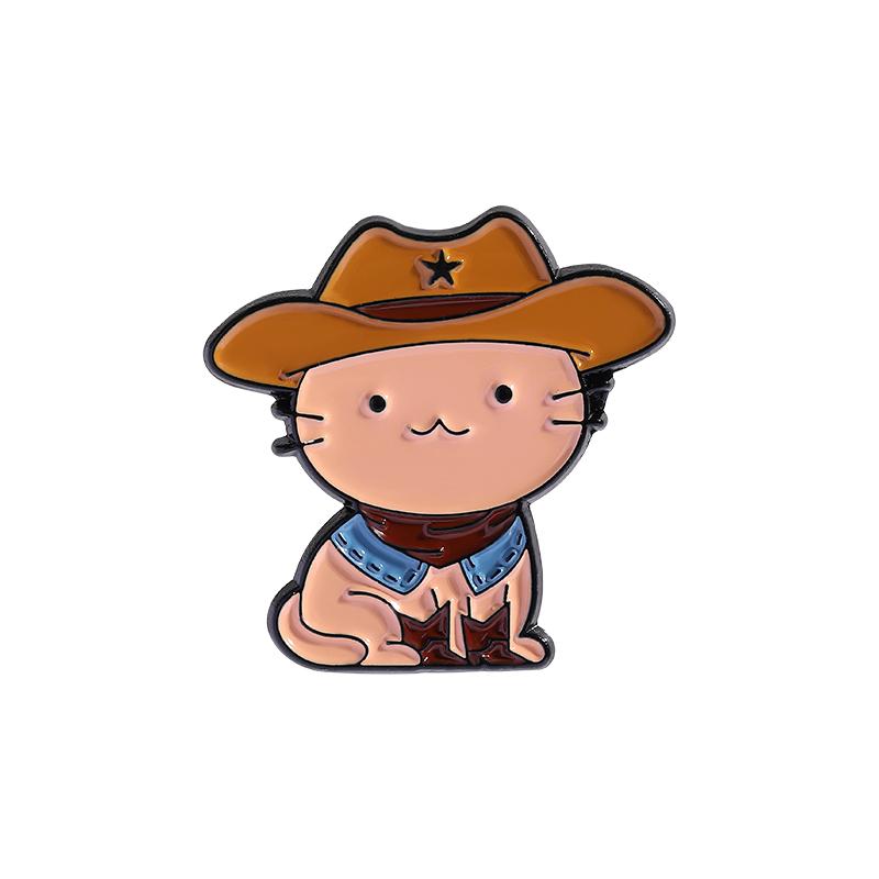 Cool Cowboy Hat Duck Capybara Frog Cat Enamel Pins Cartoon Animal Brooches Lapel Backpack Badge Funny Jewelry Gifts For Friends