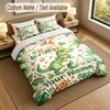 Dinosaur Theme Personalized 3Pcs Bedding Set Custom Text & Name 1 Sheet 2 Pillowcases Household Bedding 1pc