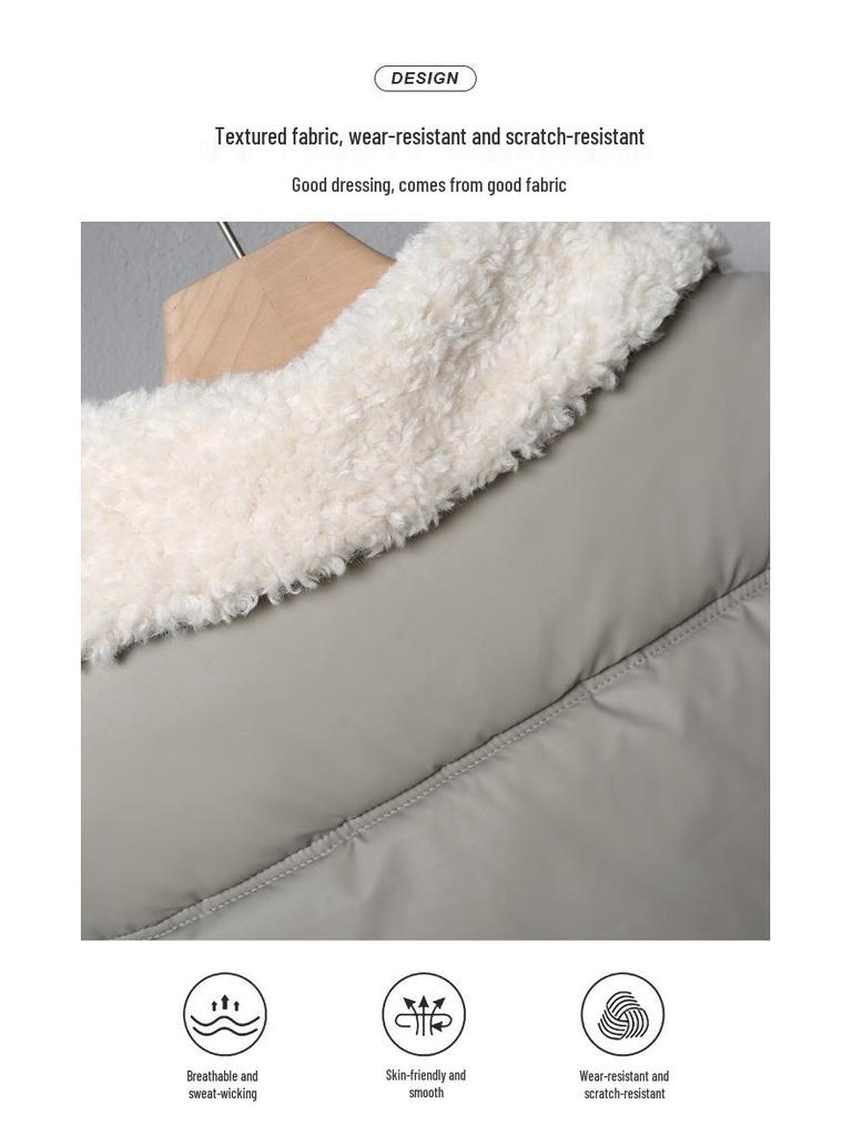 Women's Petite Cotton-Padded Winter Jacket - Short, Thick, Loose Fit