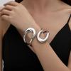 European and American accessories: exaggerated alloy twisted double-layer collar, sweet cool style simple choker bracelet