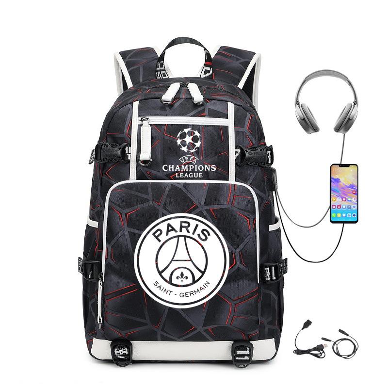 Football Peripheral Printing Usb Charging Port Leisure Travel Mountaineering Bag Large Capacity Go Out Portable Backpack