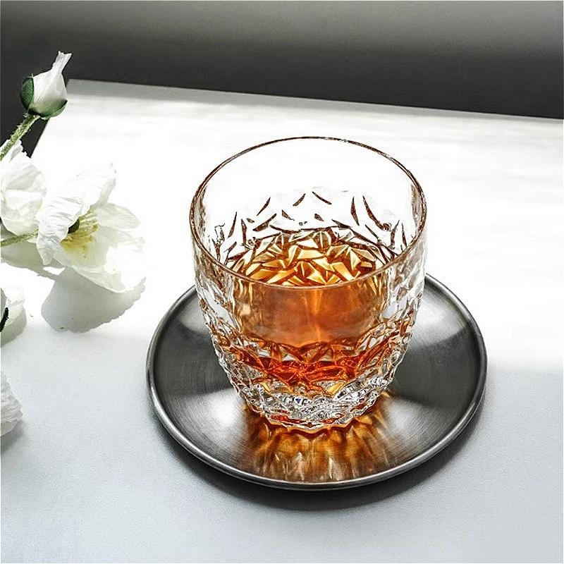 2pcs Sets Diamond Relief Whiskey Glass 250ml/350ml Cocktail Glass Transparent Beer Cup Luxury Wine Glasses Home Drinking Glasses