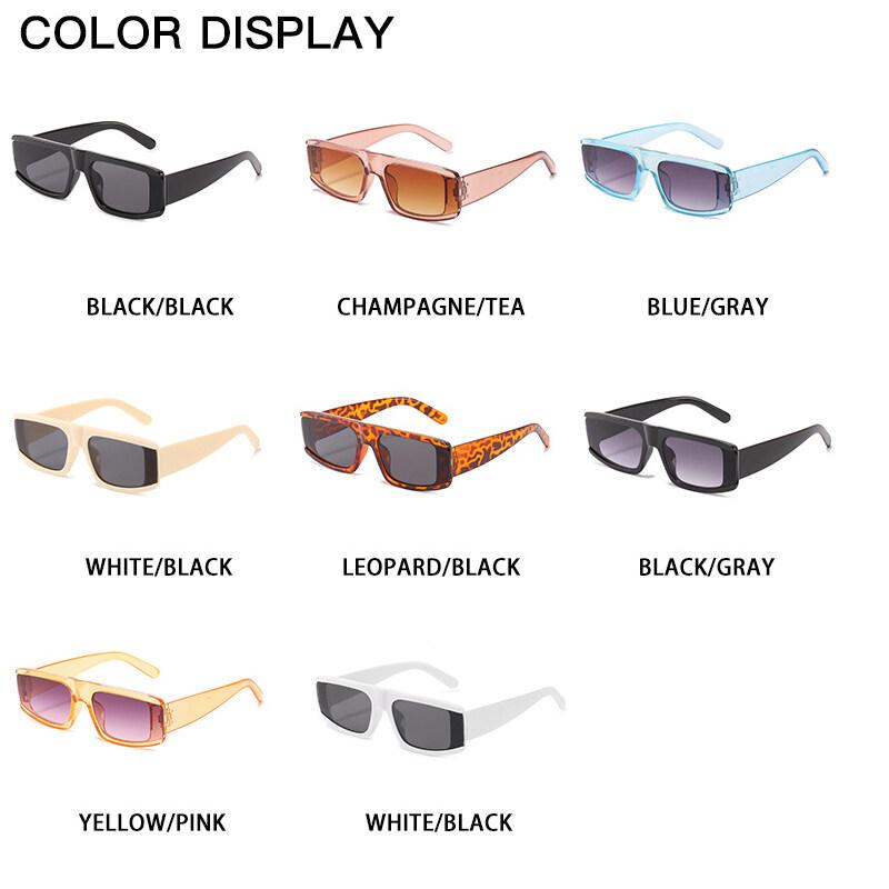 Vintage Rechteckige Sonnenbrille Damen Mode nicht-polarisiert Quadratisch Kleiner Rahmen Spiegel Sonnenbrille Einteilige Sonnenbrille Weiblich