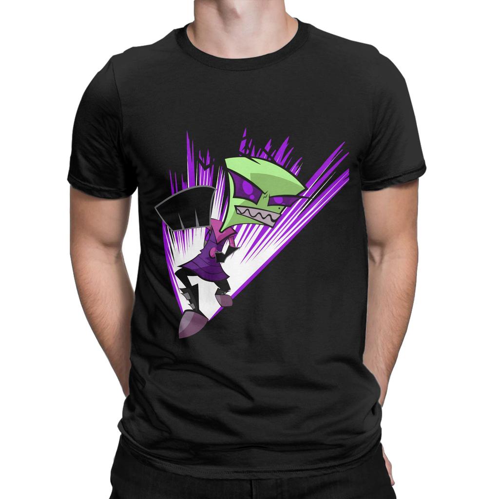 Oversized T-Shirt Summer Invaders Zims Leisure T Shirts  Cotton Tee Shirt for Man Y2K Funny Design Short Sleeve Tees