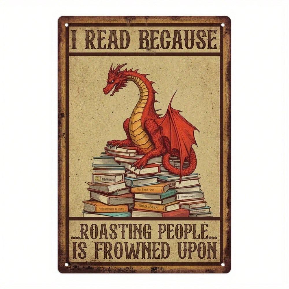 Vintage Dragon Metal Wall Art Retro Home Office Decor