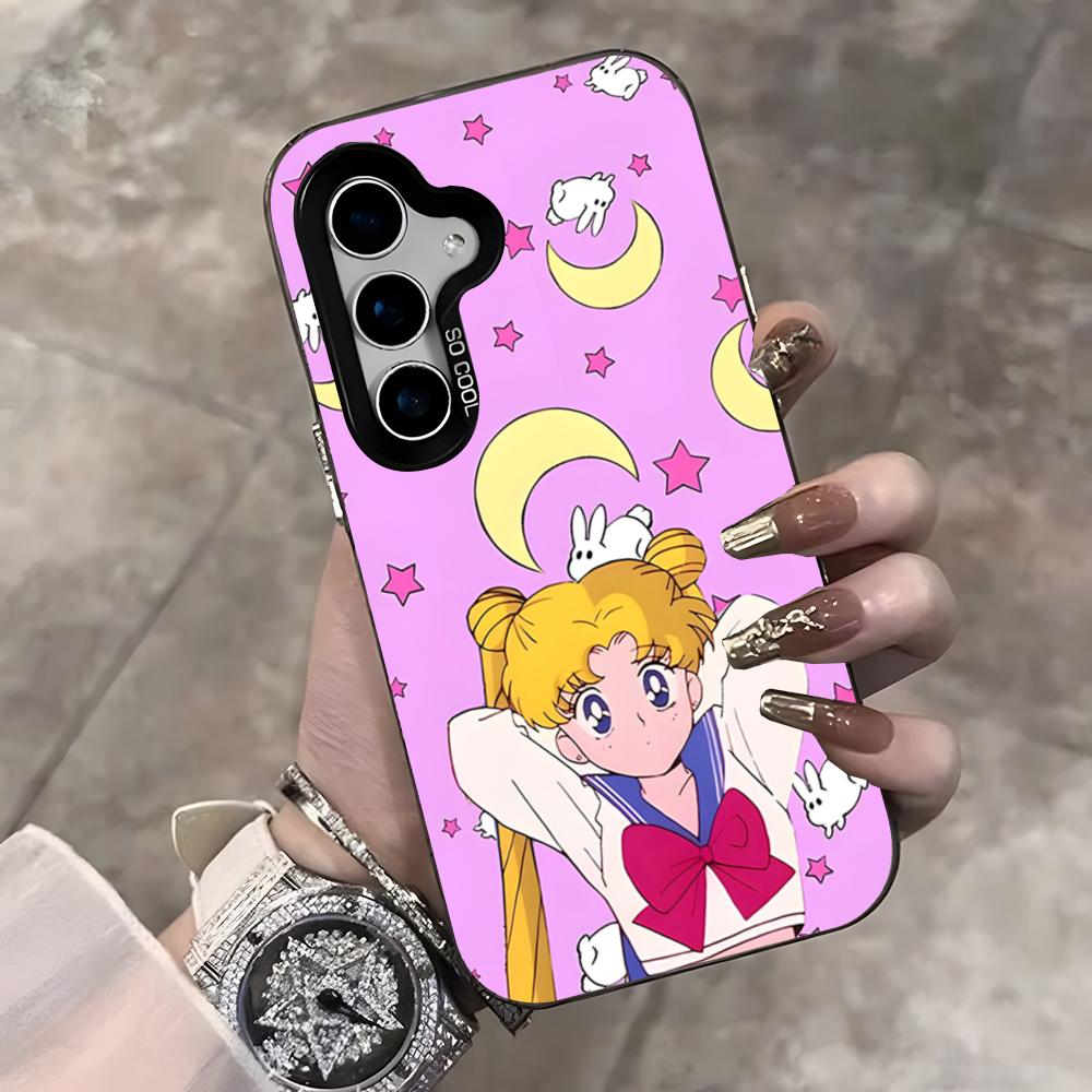 Anime S-Sailors Moons Handyhülle Für Samsung S25 Ultra S23 S22 S21 S20 Ultra Plus S24 Fe A54 A55 Farbe Silber Hülle