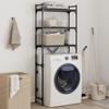 Black Washing Machine Shelf 67x25x163 Cm Engineered Wood