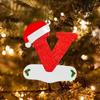 Christmas Tree Decorations 26 English Letters Ornaments DIY Xmas Tree Hanging Decor Single Letter With Christmas Hat
