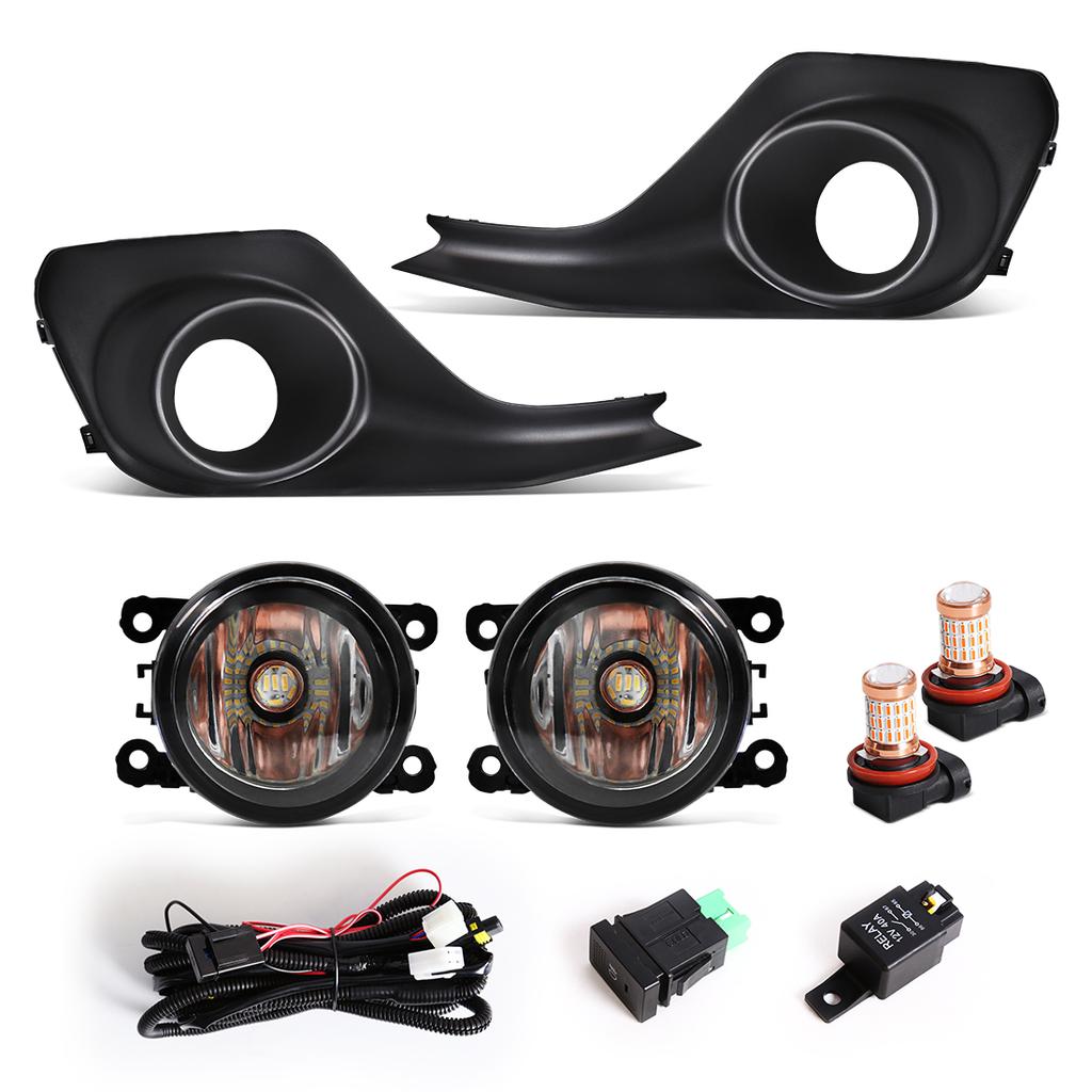 Fog Lamp For Suzuki Swift 2018  LED Foglights Front Bumper Fog Lamp Assembly Halogen Bulb with Cover Grill Bezel Kit 12V