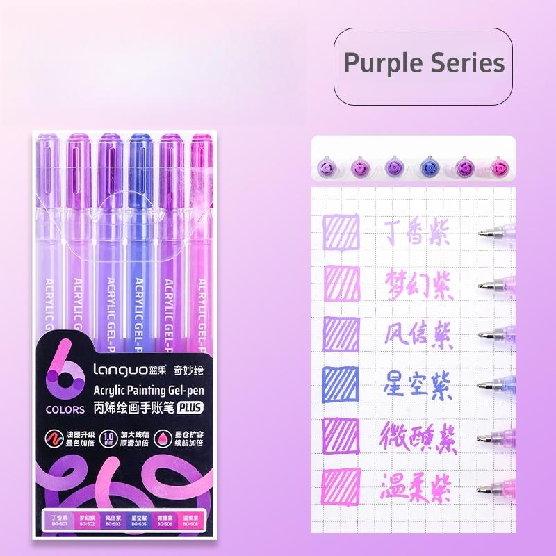 6pcs Acrylic Paint Markers Gel Ink Vintage Marker Liner 1.0mm Fine Tip DIY Craft Painting Drawing Stationery Gift