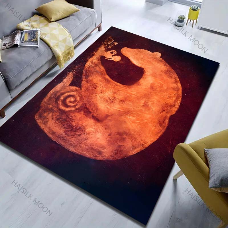 1PC Bear and Girl Print Carpet for Bedroom Living Room Bedside Sofa Floor Mat Modern Home Decor Area Rug Luxury Gift
