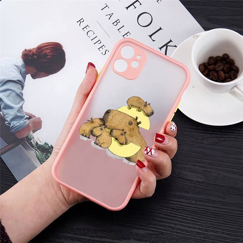 Capybara Cute animal cartoon Phone Case matte transparent For iphone 7 8 11 12 13 plus mini x xs xr pro max cover