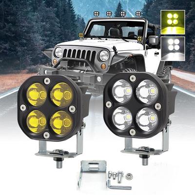 3 Inch 40W White Amber Motorcycle Driving Lights Led Work Light Bar Square Spotlight 4x4 Offroad Truck