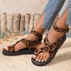 New Summer Women's Plus Size Toe Loop Thick Soled Casual Outdoor Buckle Strap Sandals