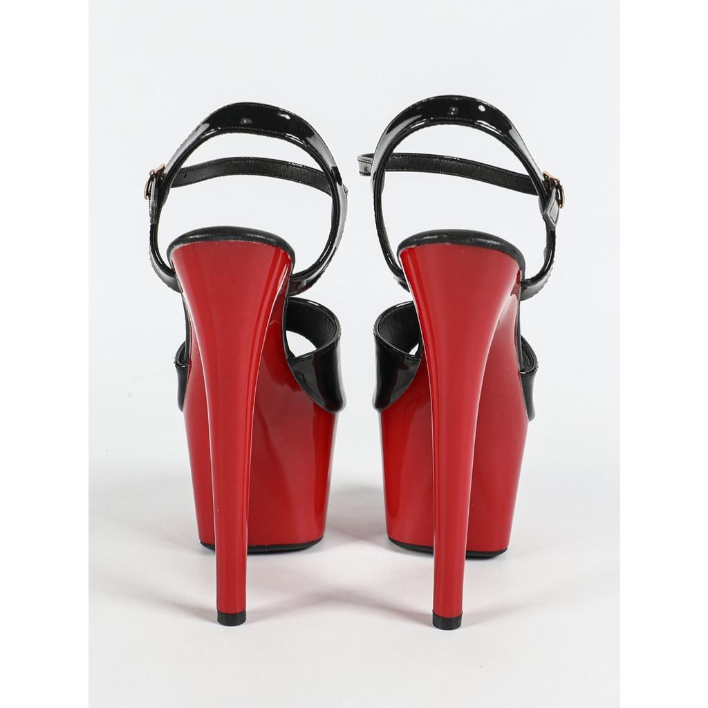 Sandales sexy à talons hauts pour femmes, chaussons super hauts noirs et imperméables LFD-181-Q8