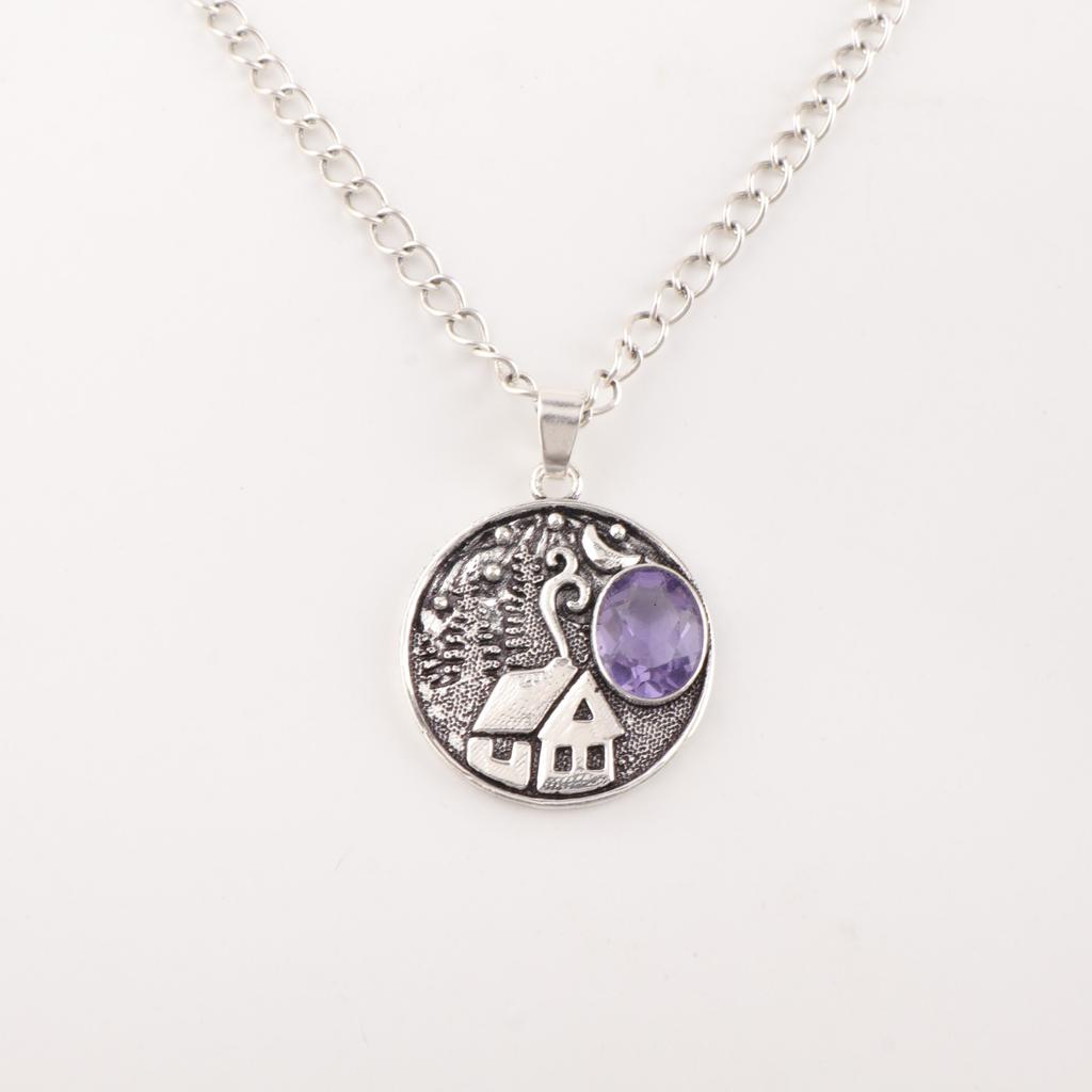 Iolite Gemstone 925 Sterling Silver Jewelry Handmade Pendant1.29'' Gift For Wife CP-39-8