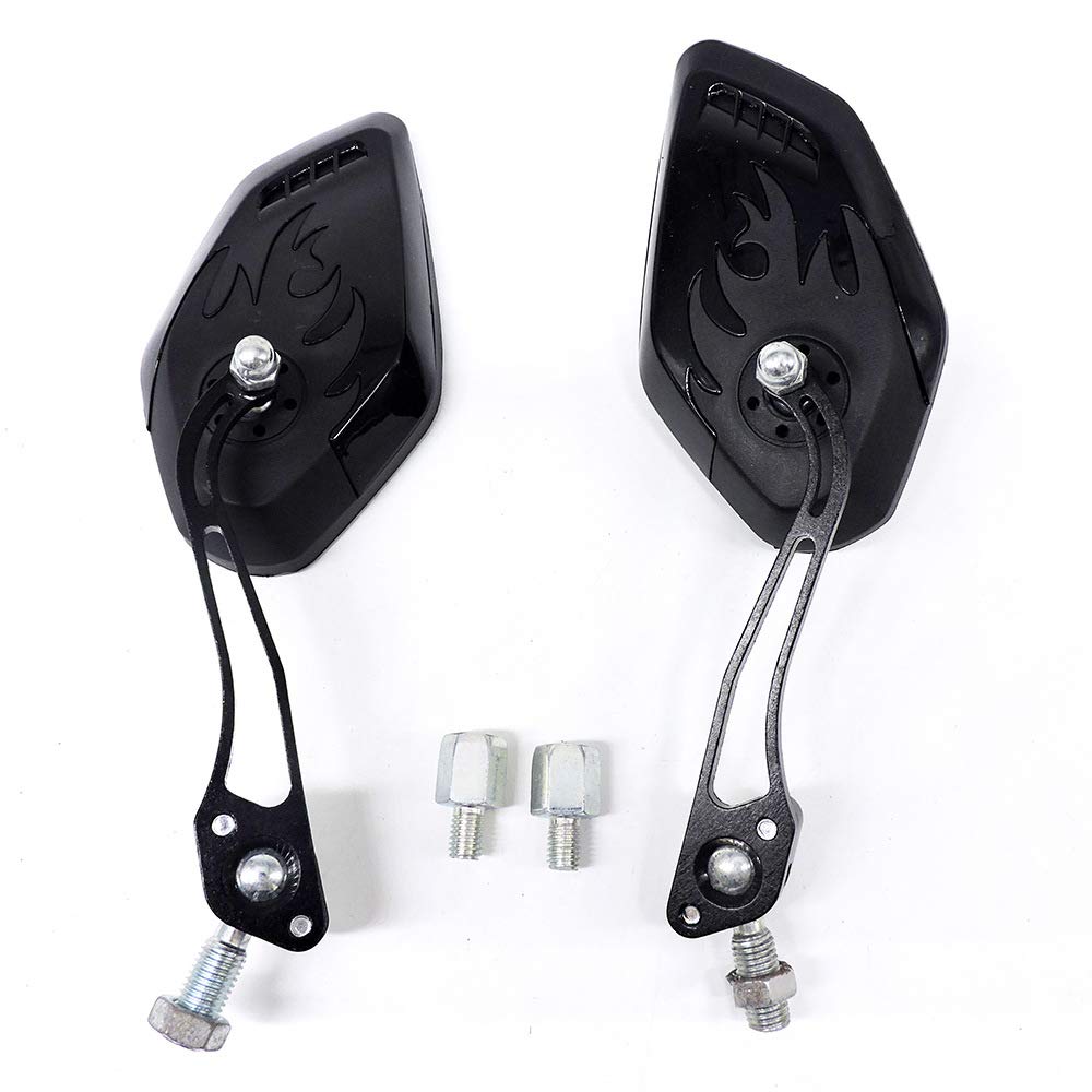 ZSADZS 2pcs/set Universal Motorcycle Rearview Mirror Bike 360 Degree Rotating Motorcycle Bike Scooter Side Mirror 8/10mm (Black)