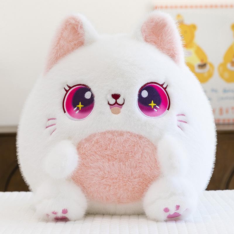 

Eyes Stars Cute Cat Plush Toy Cartoon Pillow For Bedroom And Lounge Decor 25cm білий