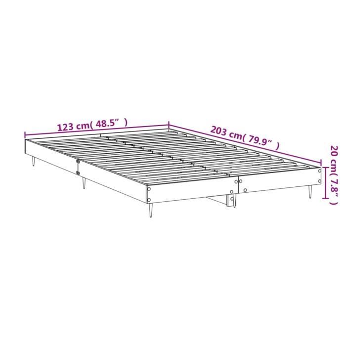 VidaXL Cadre de lit sonoma gris 120x200 cm bois d'ingénierie 832155